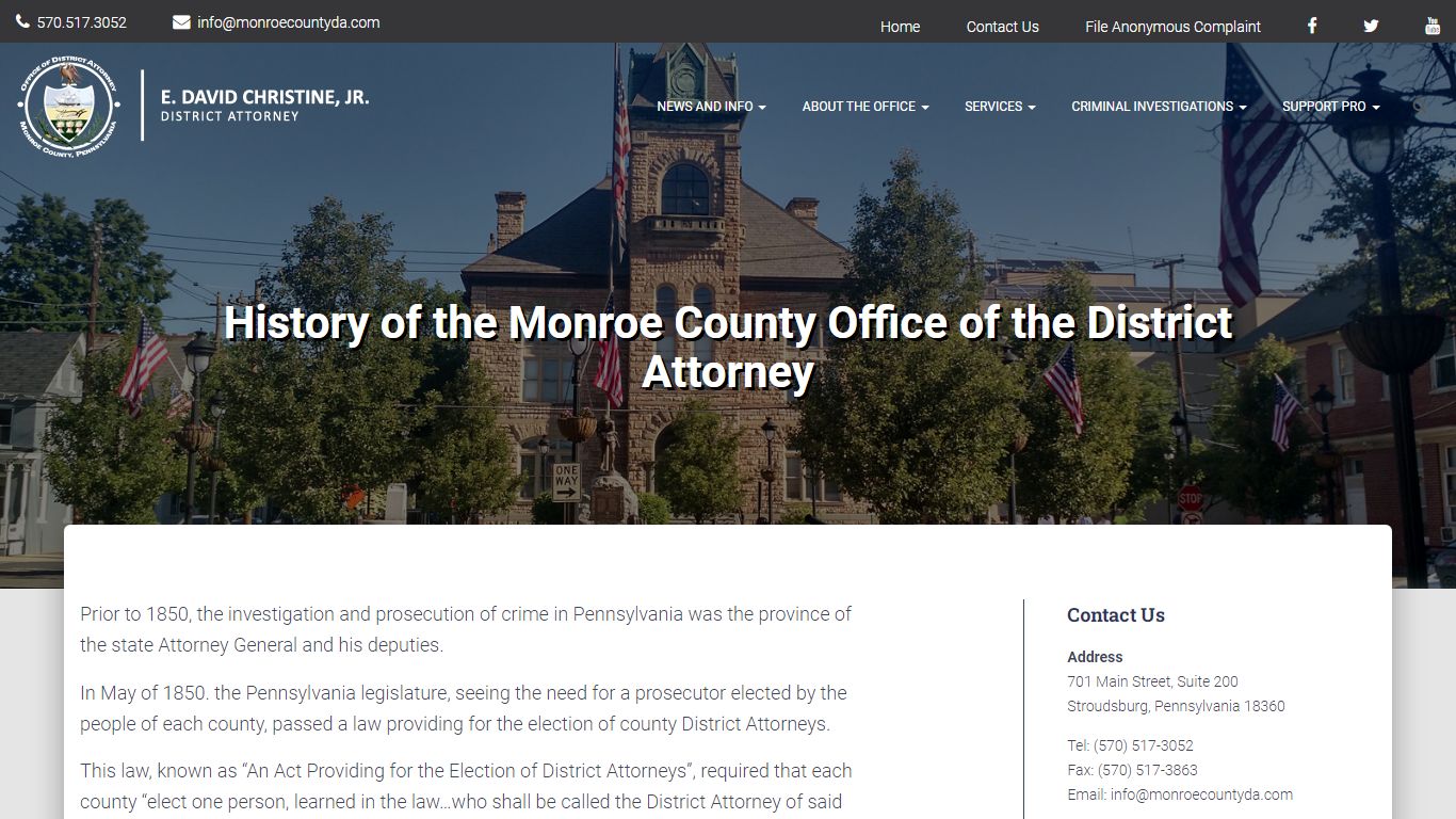 History of the Monroe County Office of the District Attorney